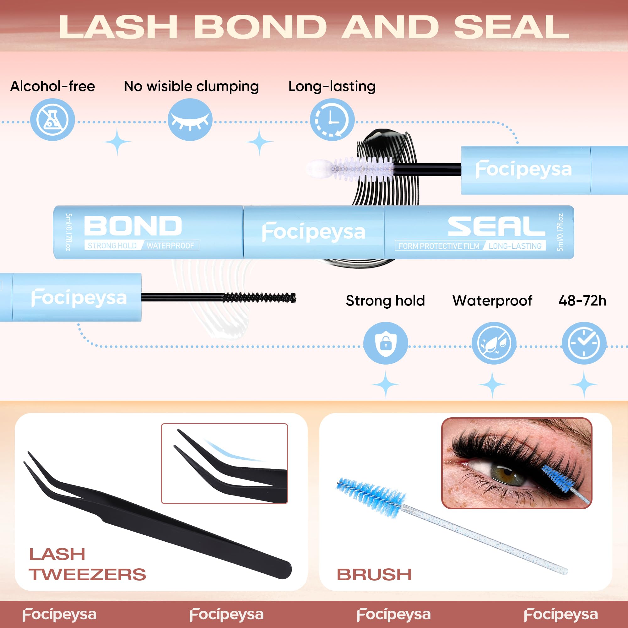 Waterproof lash clusters resist humidity and oils for lasting looks.