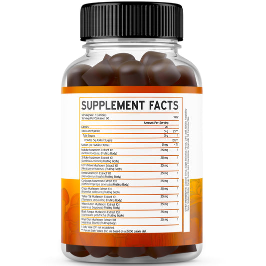 Focus and brain support mushroom gummies with Lion's Mane
