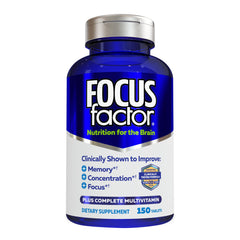 Front view of Focus Factor brain supplement bottle (10407)