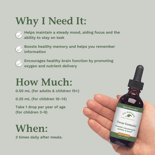 Focus Formula bottle with dropper