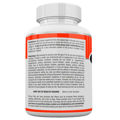Back of Focus Pep bottle showing supplement facts