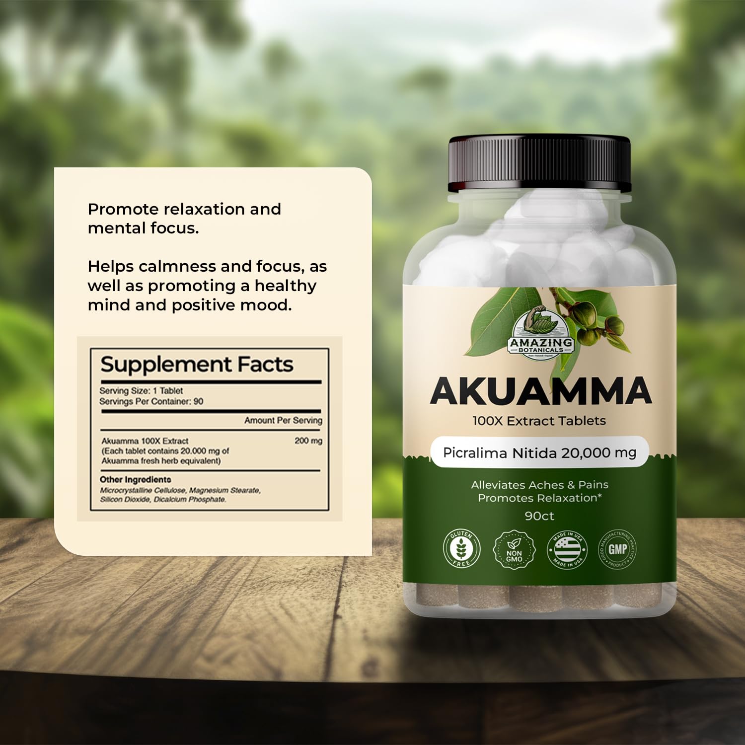 Lifestyle image showing focus and calm with Akuamma tablets