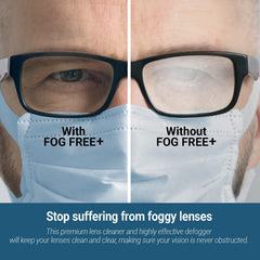 Front view of Fog Free+ 1 oz anti-fog spray bottle