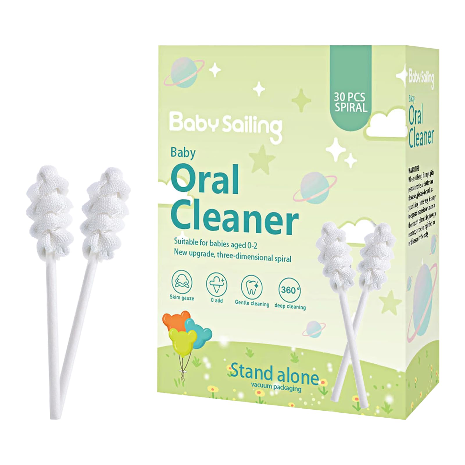 Foily baby tongue cleaner gauze packaging