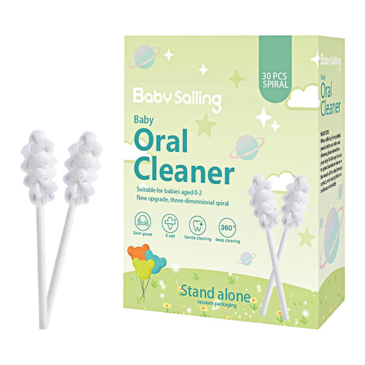Foily baby tongue cleaner gauze packaging