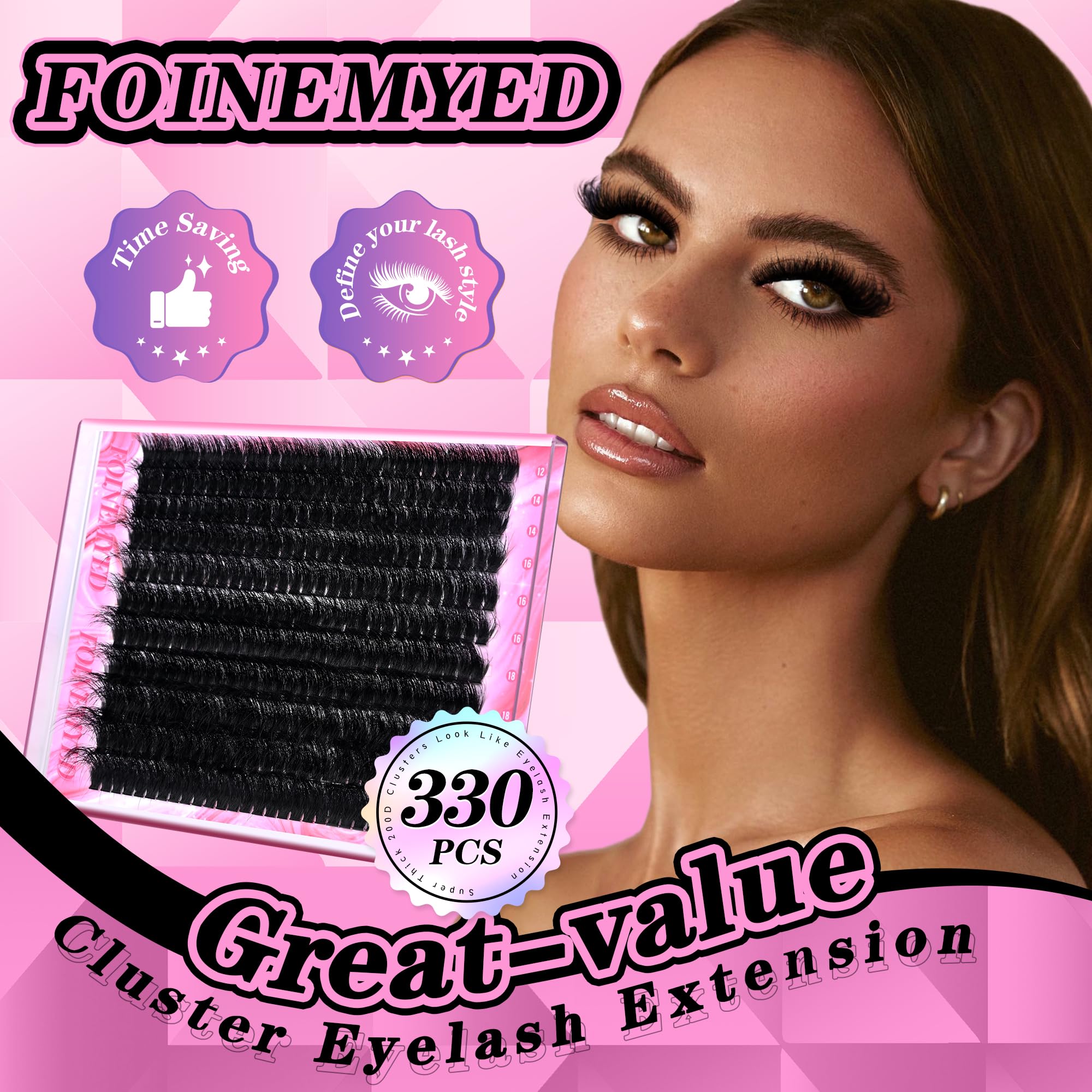 FOINEMYED beginner-friendly kit enables quick lash application.