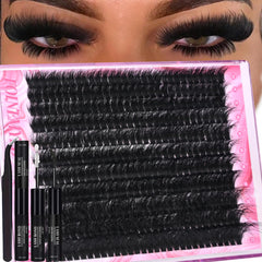 FOINEMYED lash clusters 330pcs box for bold, full-volume looks.