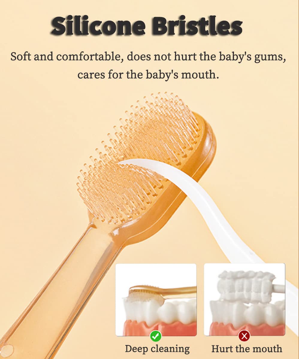 Silicone toothbrush and tongue brush included