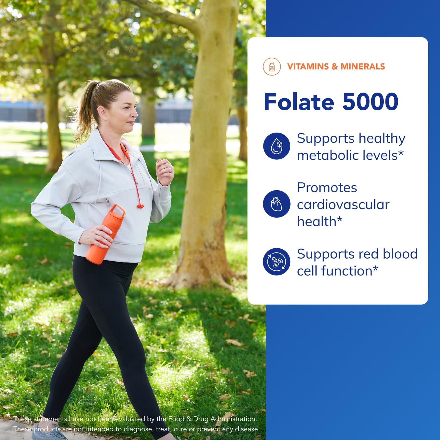 Supplement facts panel for Folate 5,000 5-MTHF