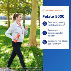 Supplement facts panel for Folate 5,000 5-MTHF