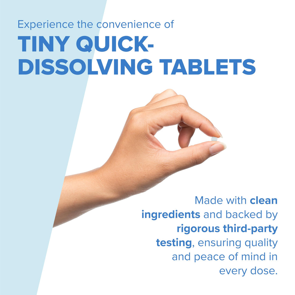 Dissolving folic acid tablet on tongue