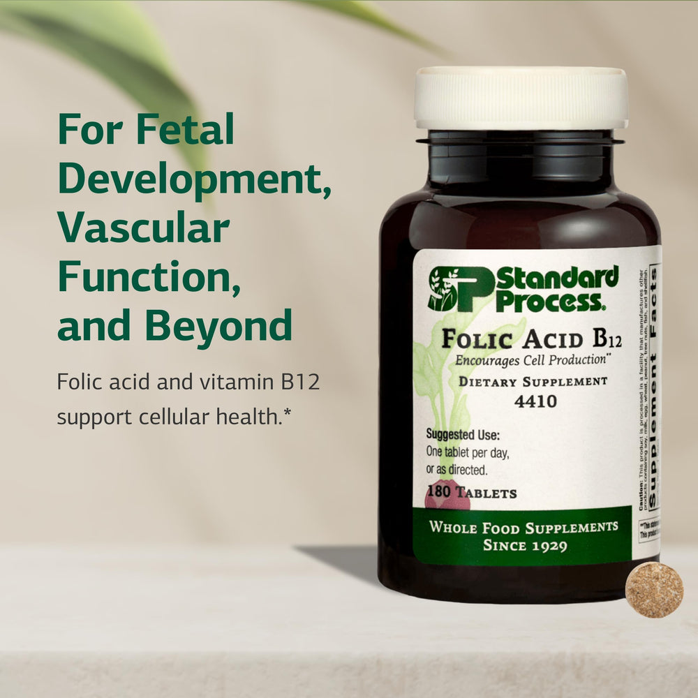 Label close-up for Folic Acid B12-180 tablets