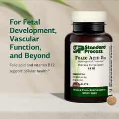 Label close-up for Folic Acid B12-180 tablets