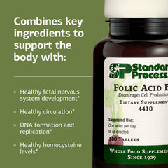 Nutrition facts panel for Folic Acid B12-180 tablets