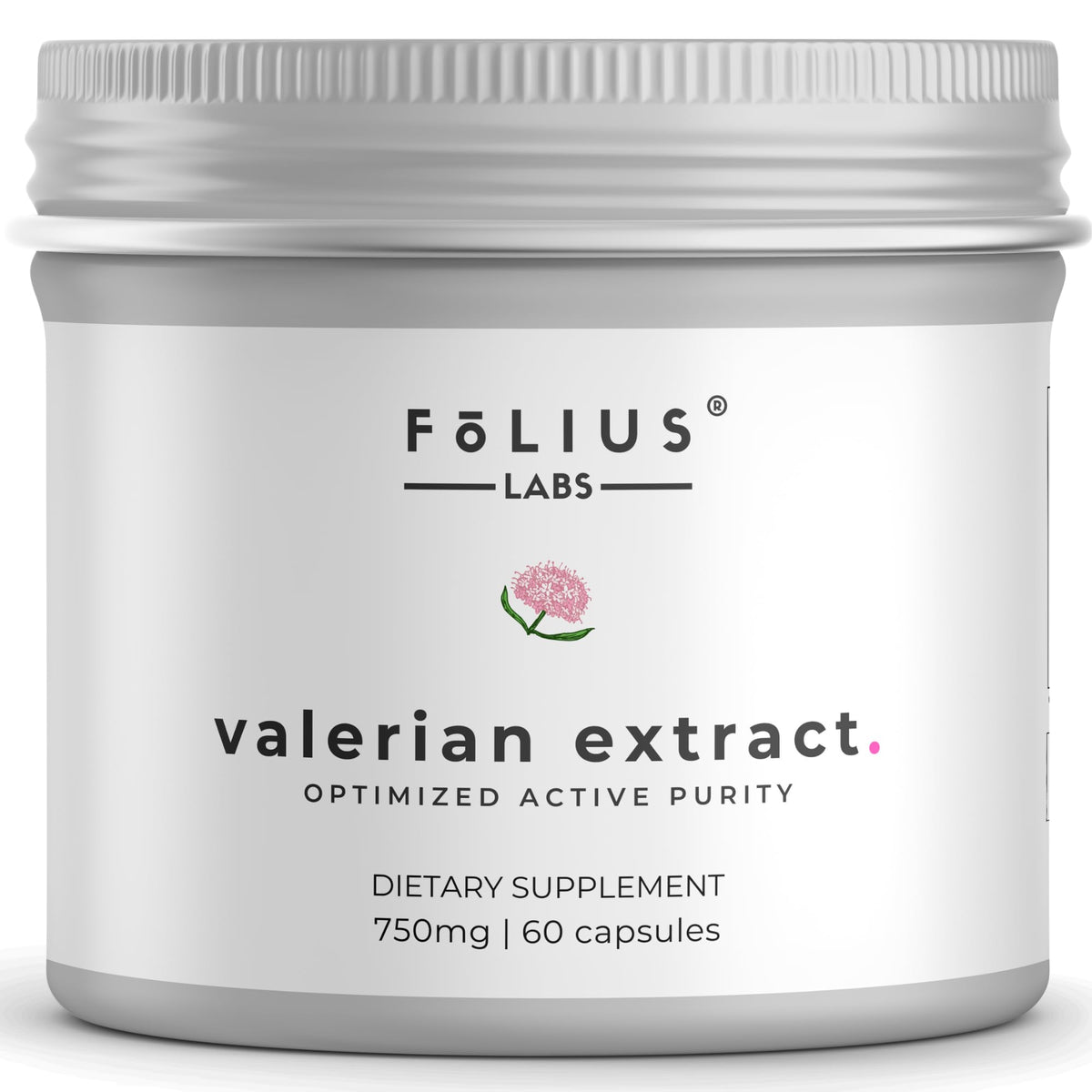 Bottle of FOLIUS LABS Valerian Root 4:1 Extract 60 capsules