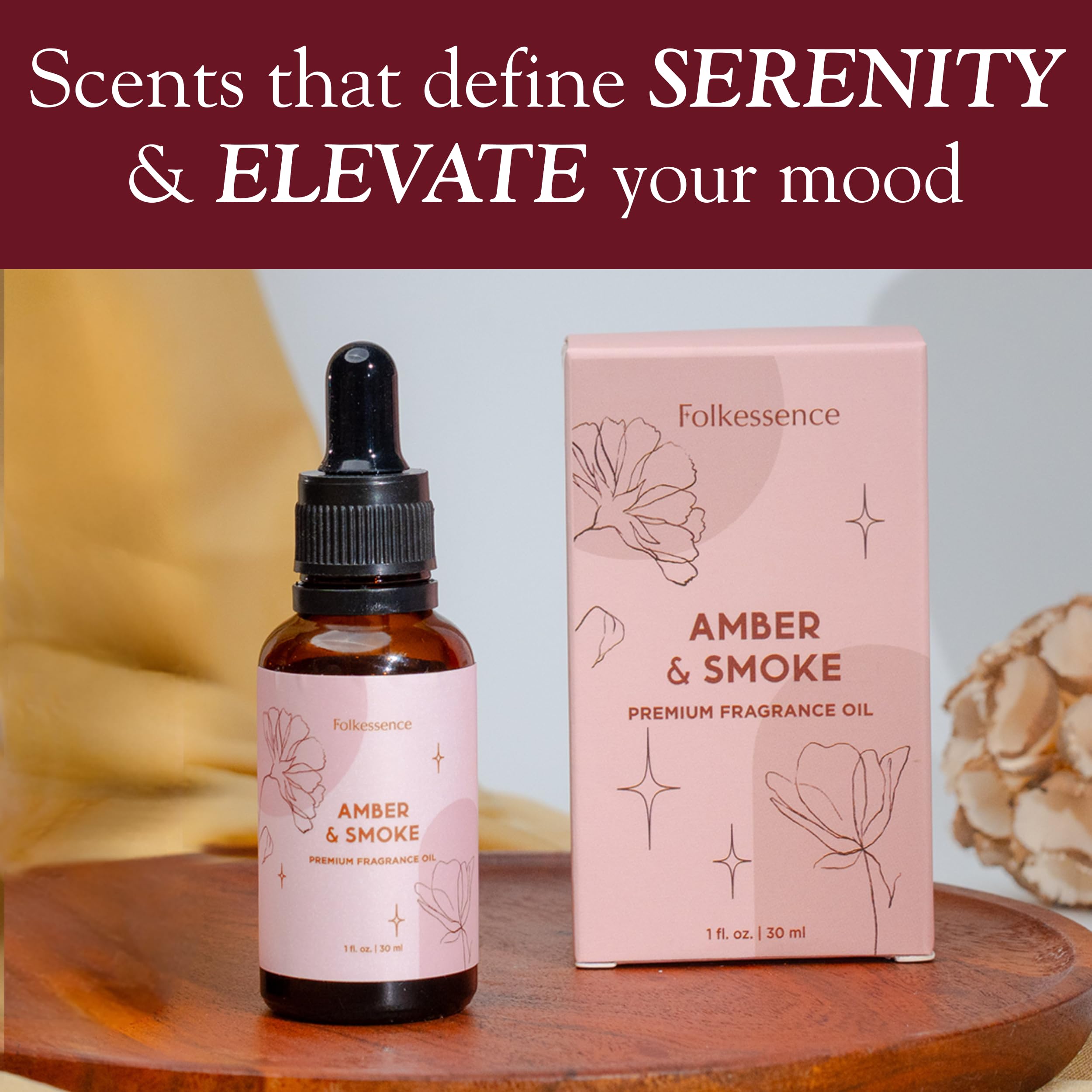 Gift-ready Amber & Smoke essential oil packaging