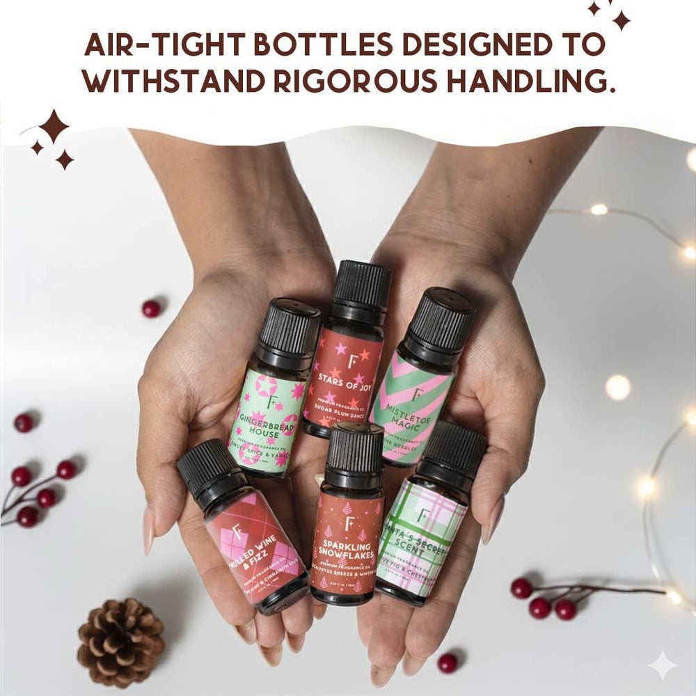 Festive packaging image for Folkulture Christmas diffuser oils