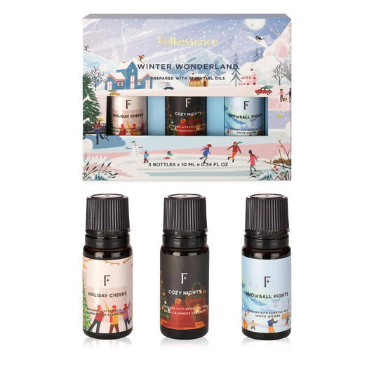 Folkulture Christmas Essential Oils 3-pack White Woods, Cashmere, Lavender in 10ml bottles