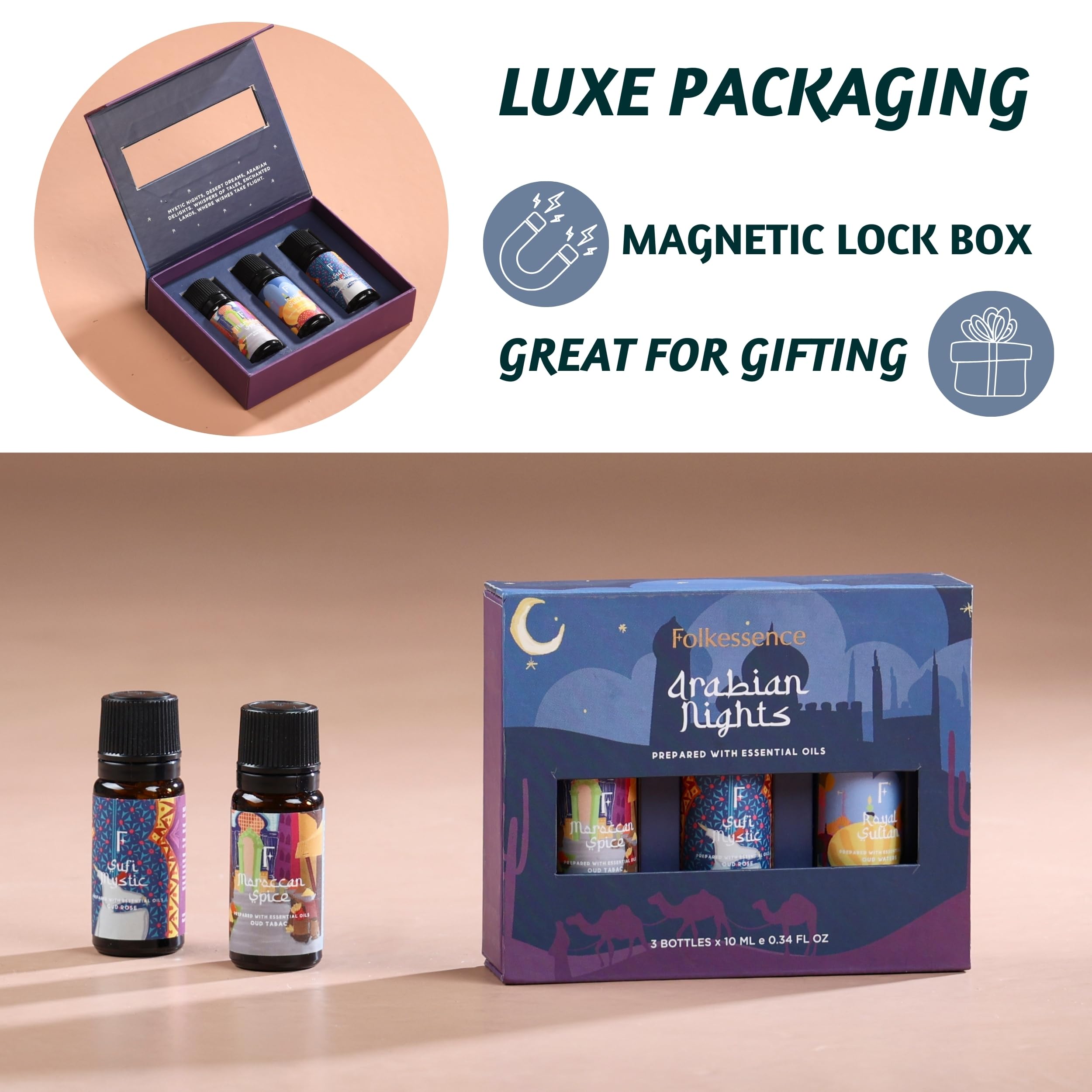 Gift-ready packaging for Folkulture diffuser oils