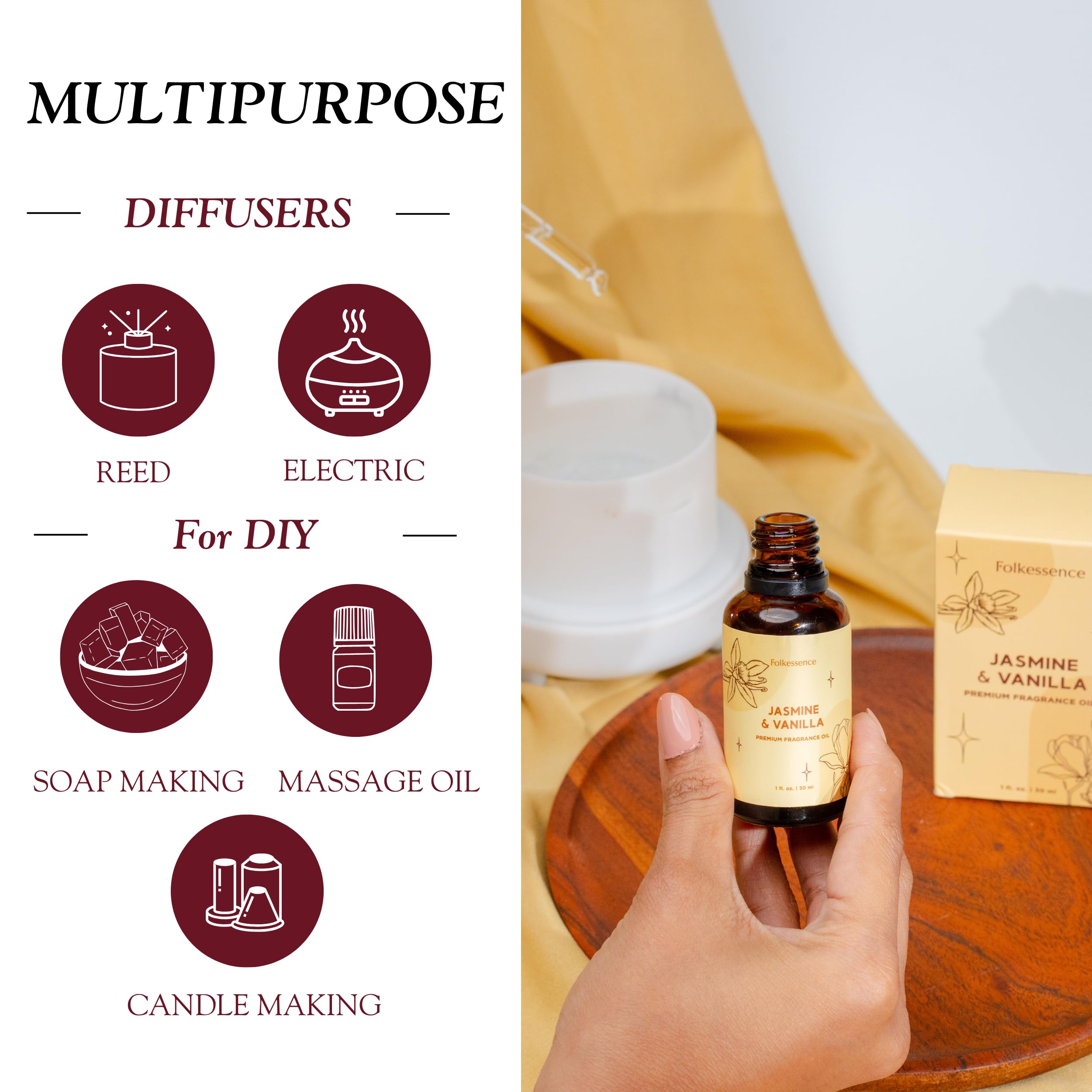 Calm meditation setup with essential oil aroma