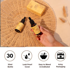 Close-up of Folkulture Jasmine and Vanilla essential oil 30ml bottle