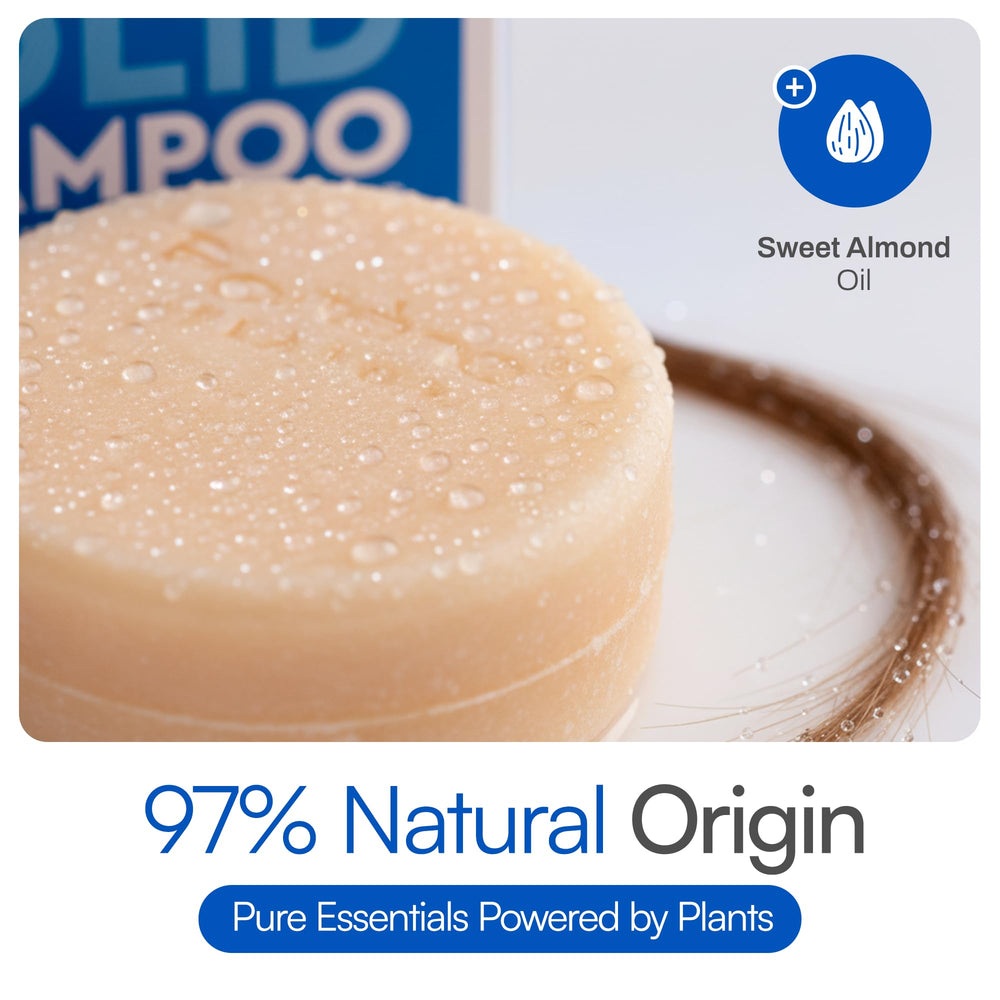 Foltene solid shampoo bar for everyday use with a soft rinse.