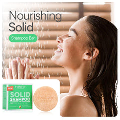 Foltene shampoo bar in use, ready to cleanse hair.