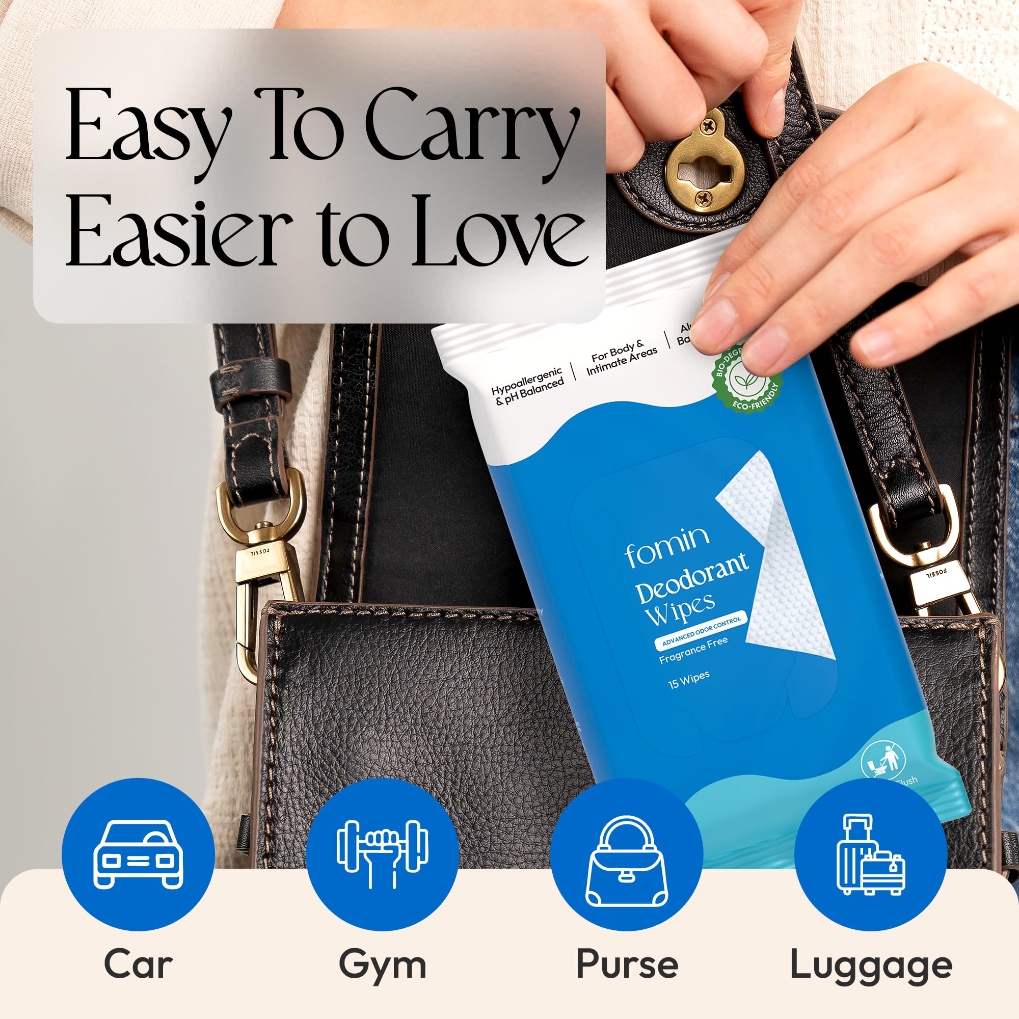 FOMIN wipes use plastic-free material for eco-conscious cleansing.