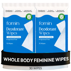 FOMIN acidified deodorant wipes for underarm application offer quick odor control.