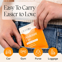 Biodegradable wipe from FOMIN for eco-friendly travel