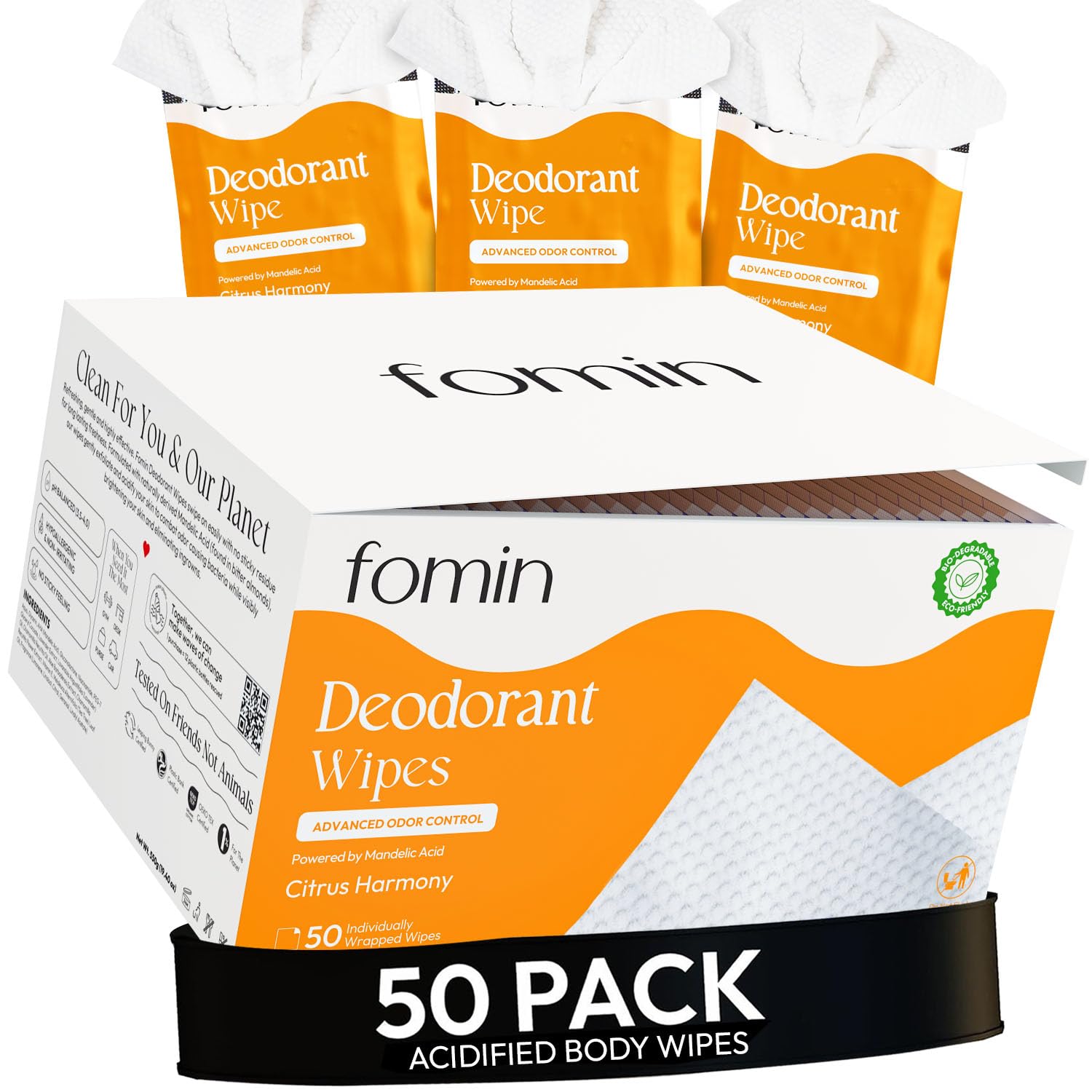 FOMIN Citrus Harmony travel wipes packaging for portability