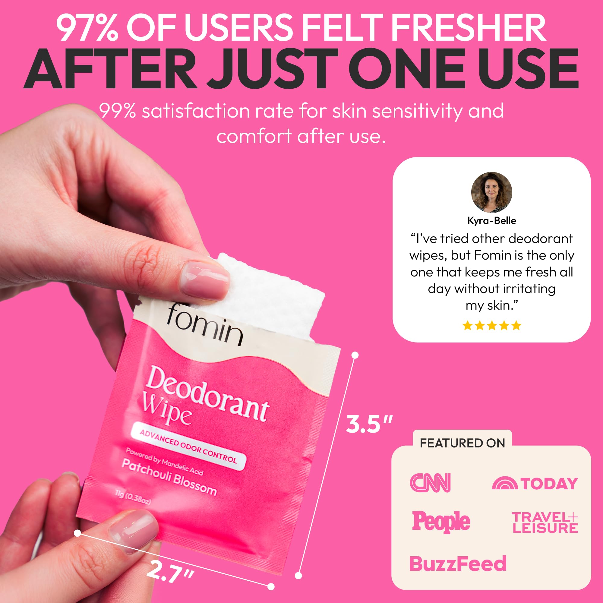 FOMIN underarms use image demonstrates easy application for quick refresh.