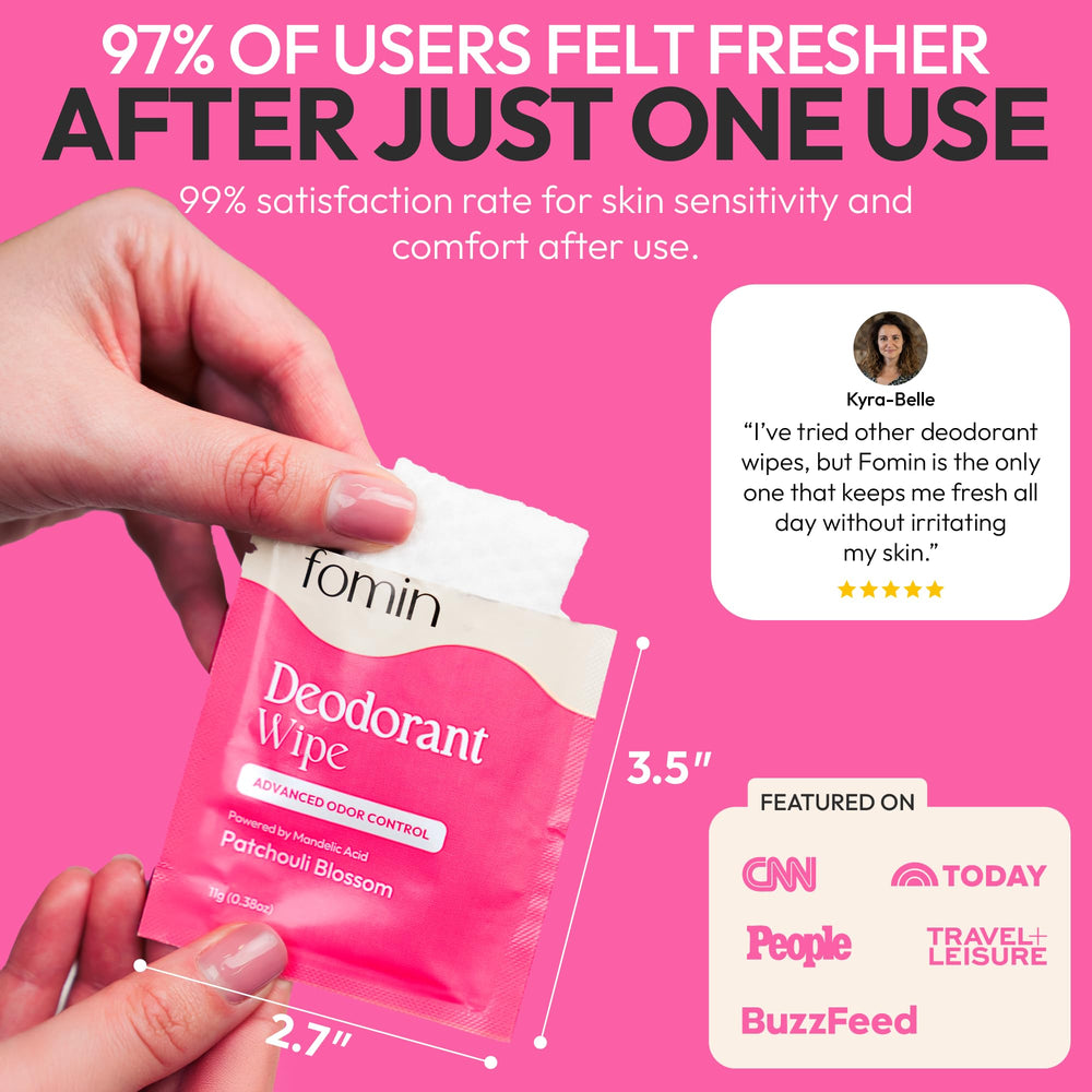 FOMIN underarms use image demonstrates easy application for quick refresh.