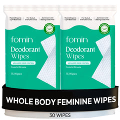 FOMIN Coastal Breeze wipes packaging highlighting plastic-free, eco-friendly design for everyday freshness.