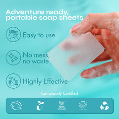 FOMIN Jasmine sheets demonstrate simple hand wash steps on the go