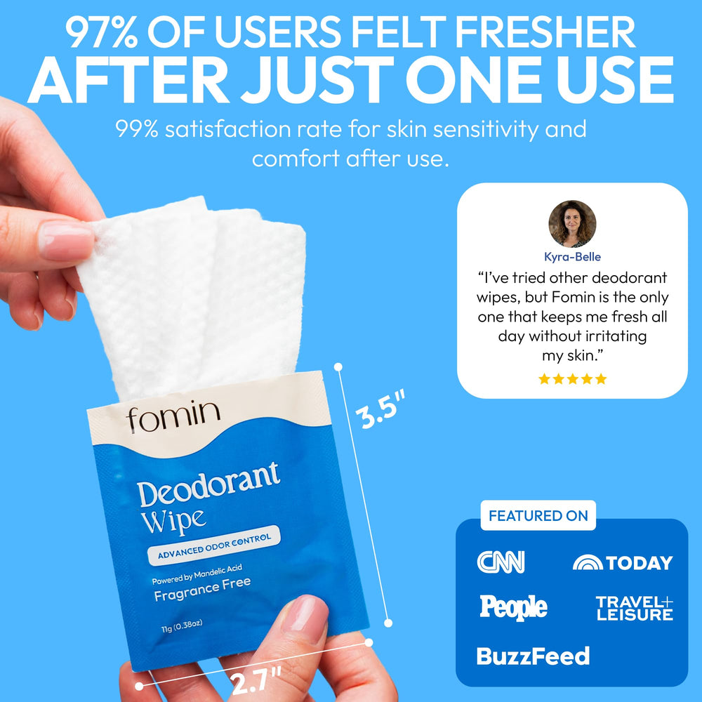 FOMIN fragrance-free wipes provide gentle, pH-balanced cleansing for sensitive skin
