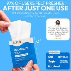 FOMIN fragrance-free wipes provide gentle, pH-balanced cleansing for sensitive skin