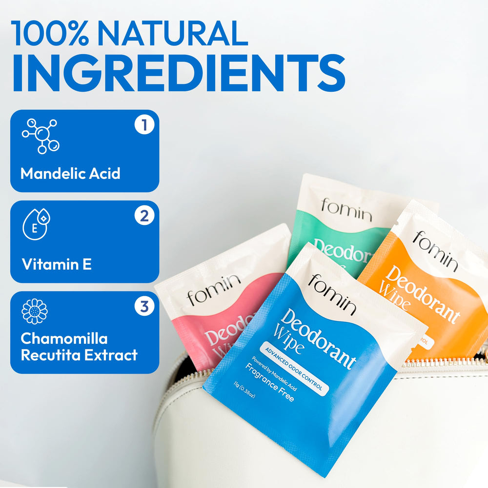 FOMIN wipes fit in purse or gym bag for quick refresh