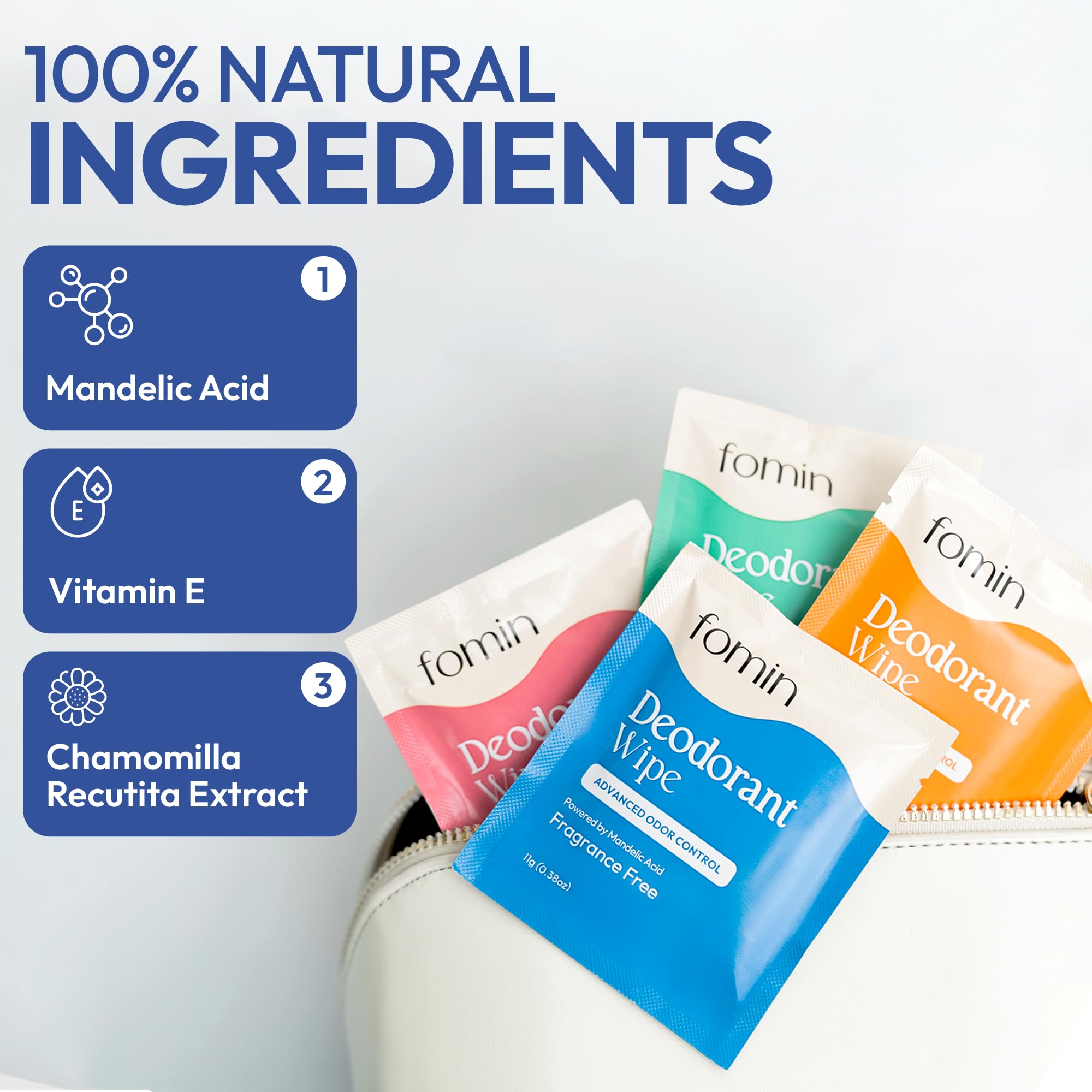 FOMIN TUV compostable certified wipes indicating trusted eco-certification.
