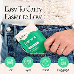 FOMIN wipes in car console enabling quick underarm refresh during travel.