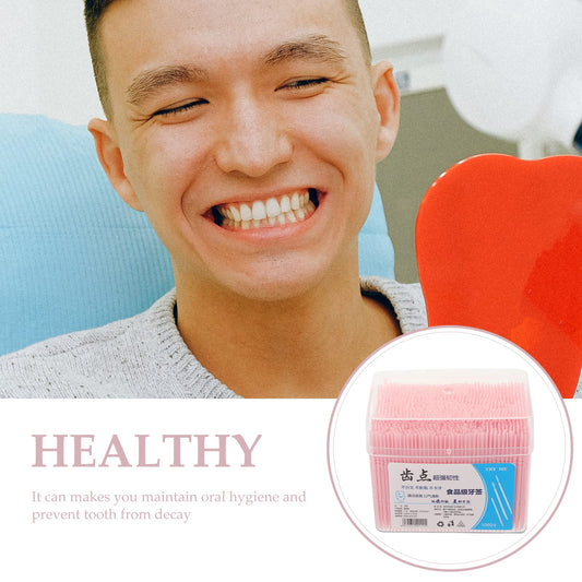 Disposable floss pick close-up double-ended design