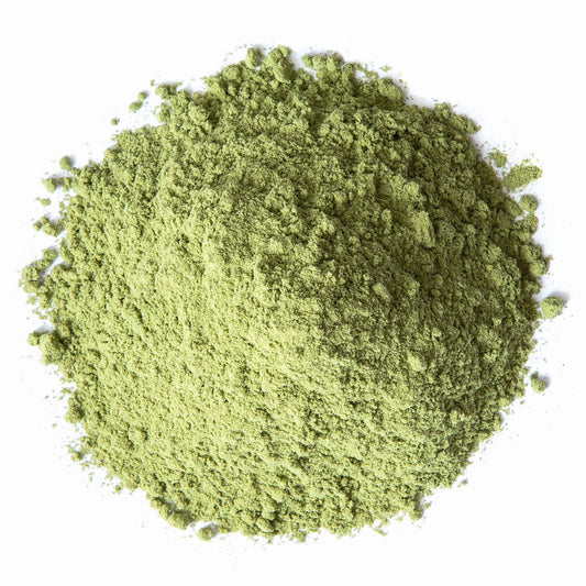 Close-up of Food to Live Alfalfa Powder canister label