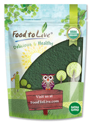 Food to Live Organic Chlorella Powder 8 oz bottle label close-up