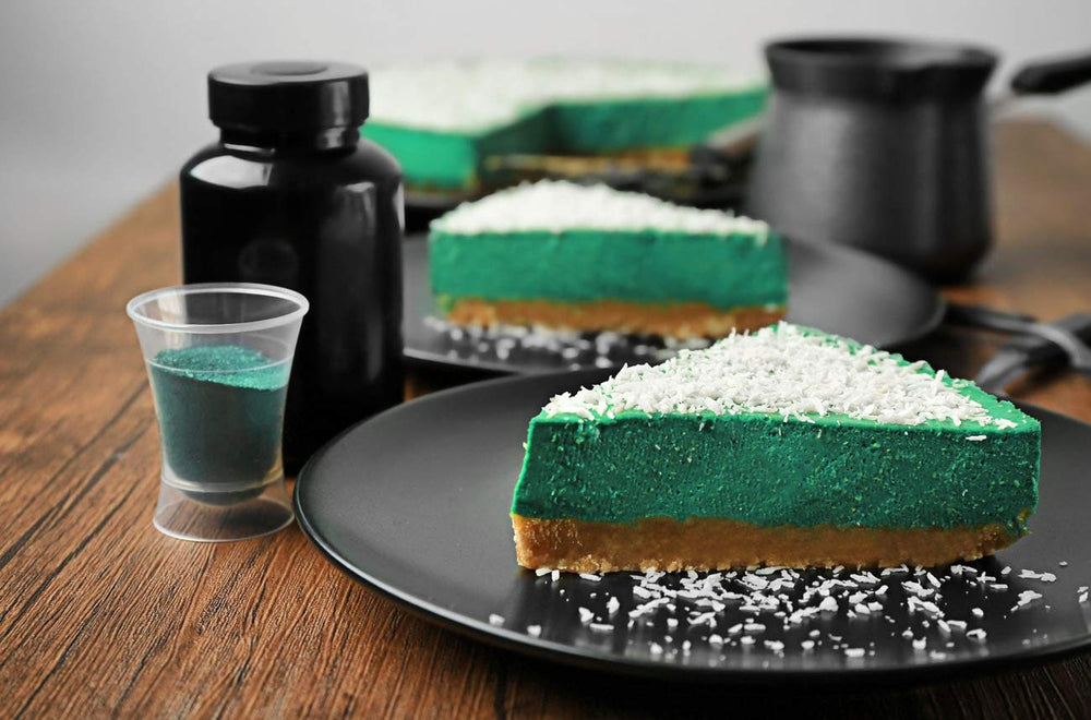 Chlorella powder used in tea preparation