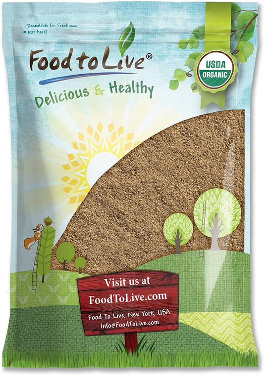 Front packaging of Food to Live Organic Psyllium Husk Powder 10 lb