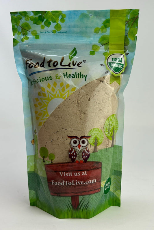 Front view of Food to Live Organic Psyllium Husk Powder 12 oz