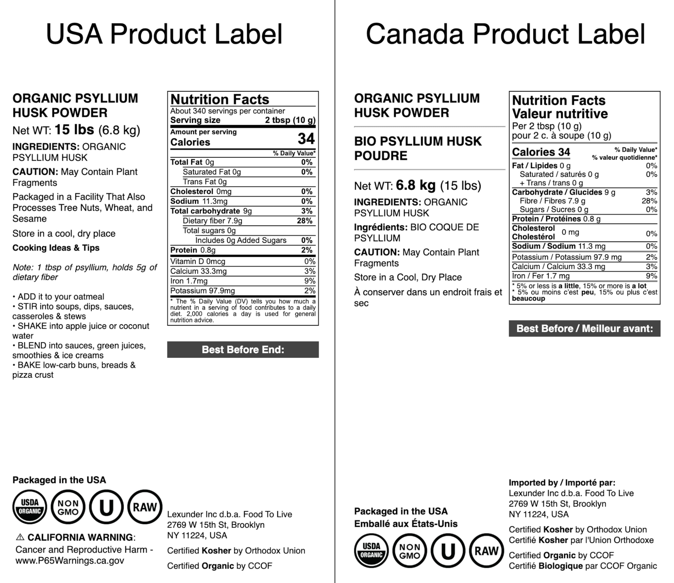 Psyllium husk powder ultra-fine texture