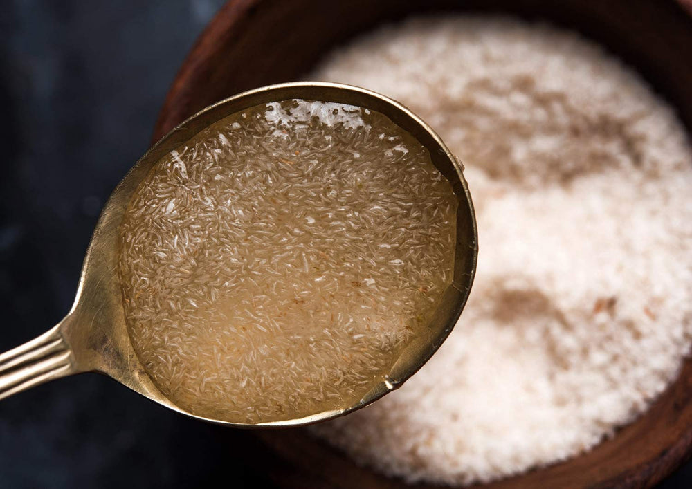 Psyllium husks being used as a thickener in baking and cooking