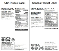 Packaging for Food to Live Organic Tri-Color Maca Powder Blend 1lb