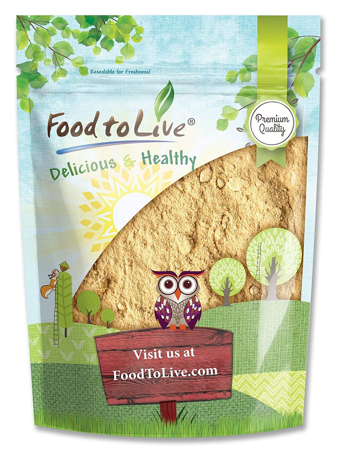 Front view of Food to Live Yellow Maca Powder 2 lbs